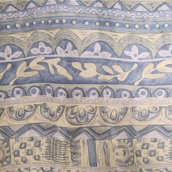 Dressbarn L Gray Blue Shrtslv Floral Print Striped Button Up Women Blouse Shirt - Picture 7 of 7